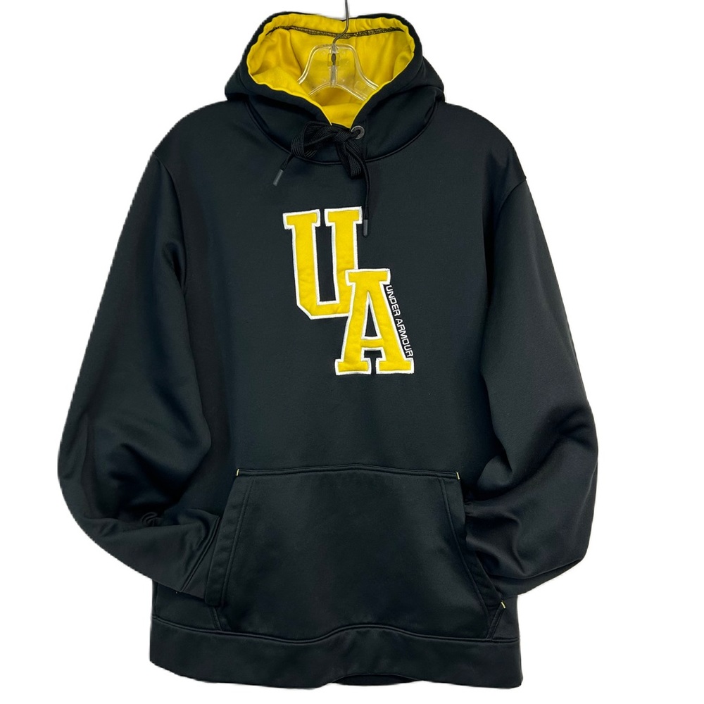 Under Armour Pullover Hoodie Sweatshirt Adult Sz Large Kangaroo Pocket Black